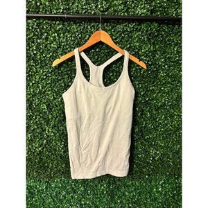 Lululemon Off White Pearl Ebb to Street Full Length Tank Top Sz 8